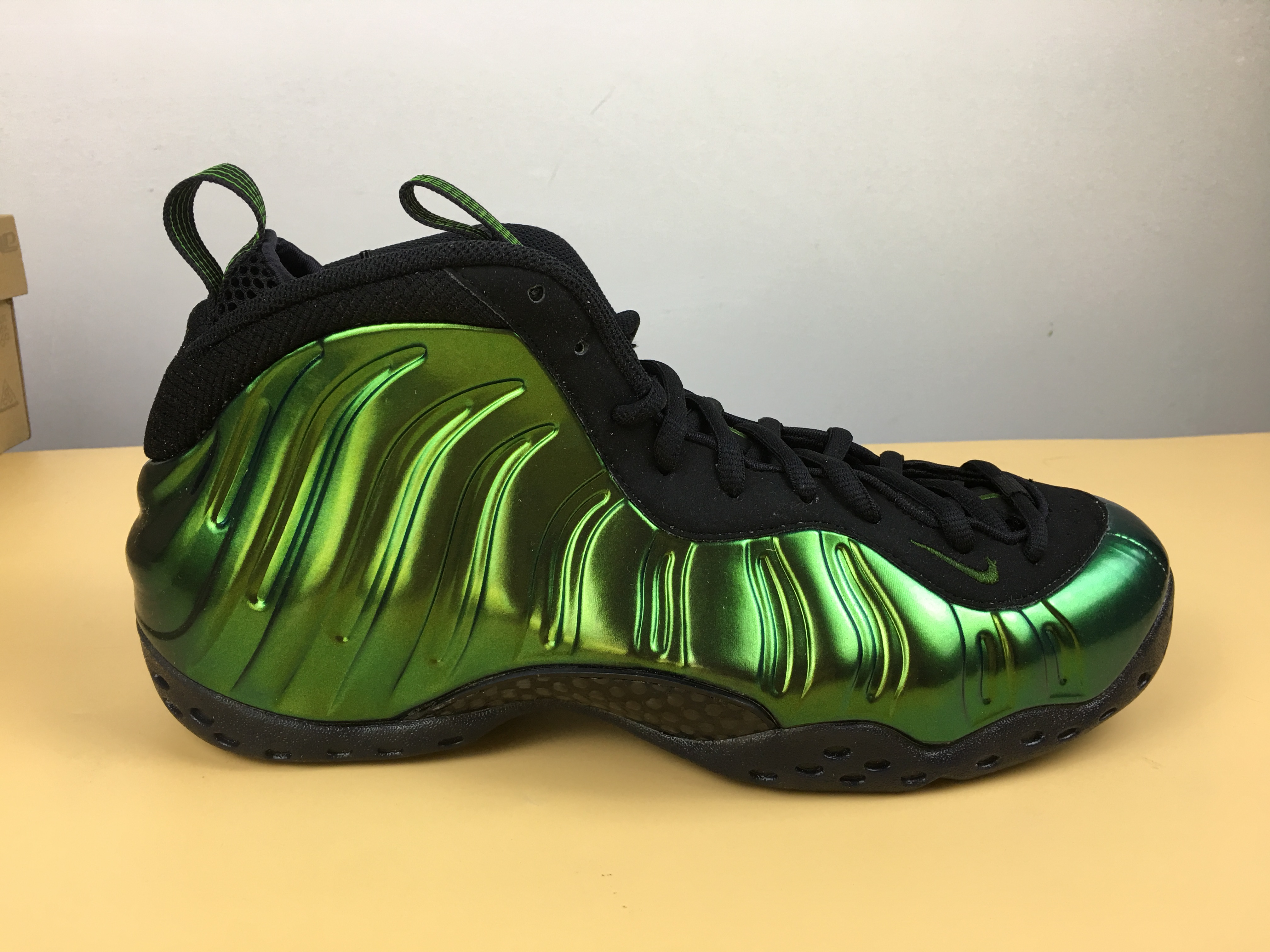 Men Nike Air Foamposite One Shine Green Black Shoes - Click Image to Close